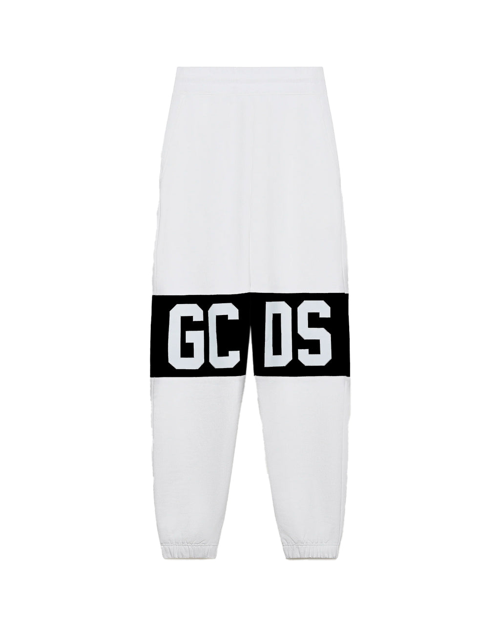 Gcds Kids Pantalone di Tuta Panna con Stampa "GCDS" a Contrasto Unisex per Bambini