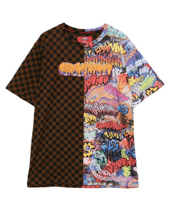 Sprayground Kids T-Shirt Marrone e Multicolor All-Over per Bambini