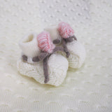 Marlù Scarpine Vaniglia con Rosa per neonate
