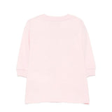 Moschino Kids Vestito Rosa in Felpa con Stampa Teddy Bear e Logo per Neonate