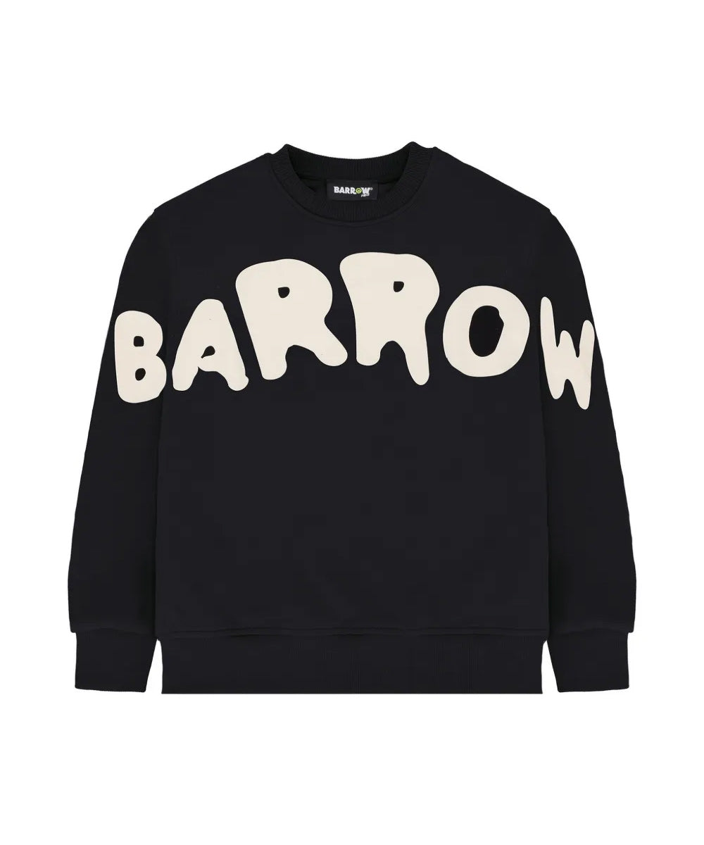 Barrow Kids Felpa Nero con Stampa Logo Unisex