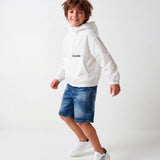 Dsquared2 Kids White Sneakers with Black Logo for Children