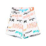 MSGM Kids Bermuda Bianco con Stampa All Over per Bambini fronte
