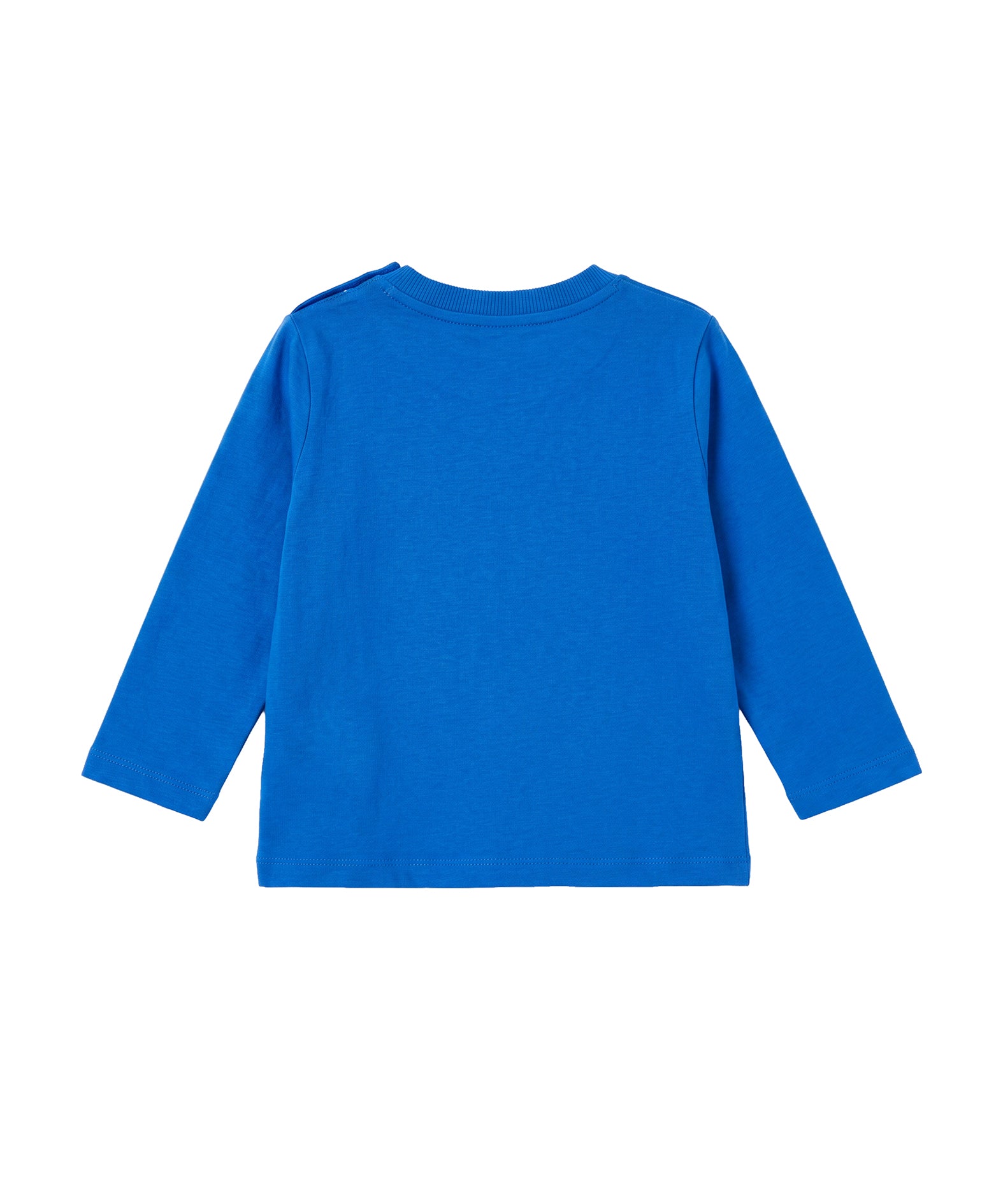 Moschino Kids T-Shirt Manica Lunga Bluette in Cotone con Teddy Bear e Logo per Bambini
