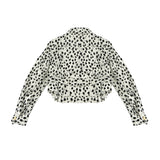 Elisabetta Franchi La Mia Bambina Giacca in Jeans Animalier Avorio/Nero per Bambine