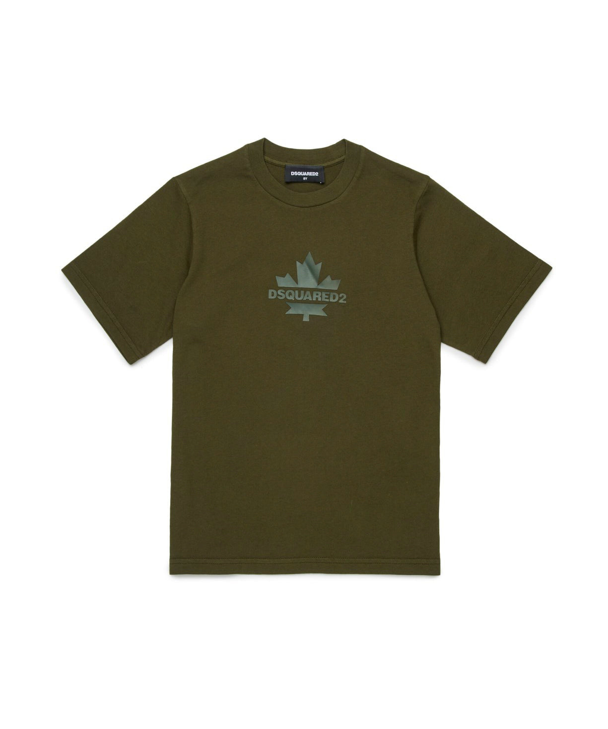 Dsquared2 Kids T-shirt Verde con Stampa Leaf