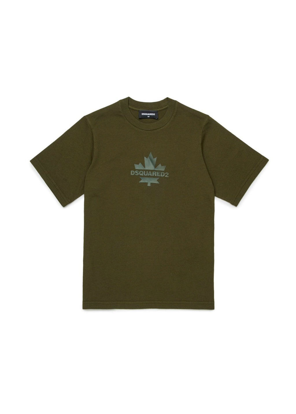 Dsquared2 Kids T-shirt Verde con Stampa Leaf