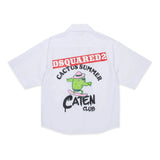 Dsquared2 Kids Camicia Bianca con Logo stampato sul Fronte e Stampa sul Retro per Bambini