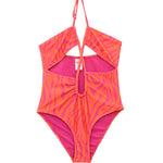 4GIVENESS Costume Monokini Zebrato Arancione per Bambine