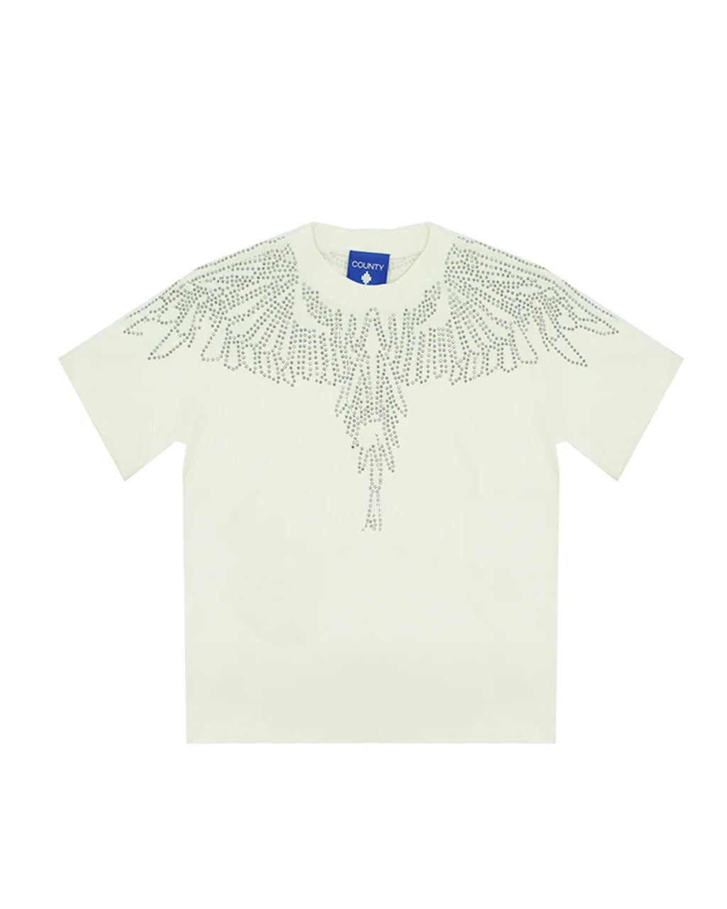 Marcelo Burlon County Of Milan Kids T-Shirt Bianca Design Strass per Bambine