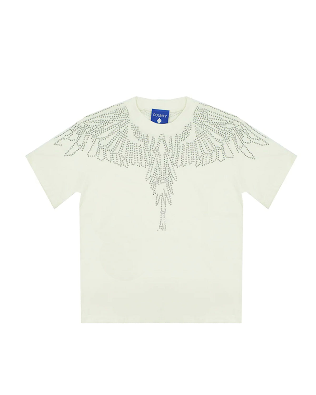 Marcelo Burlon County Of Milan Kids T-Shirt Bianca Design Strass per Bambine