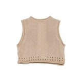 Twinset Kids Top Canapa Forato con Logo per Bambine