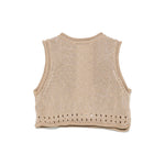 Twinset Kids Top Canapa Forato con Logo per Bambine