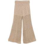 Twinset Kids Pantaloni Canapa Forati con Logo per Bambine