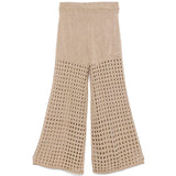 Twinset Kids Pantaloni Canapa Forati con Logo per Bambine