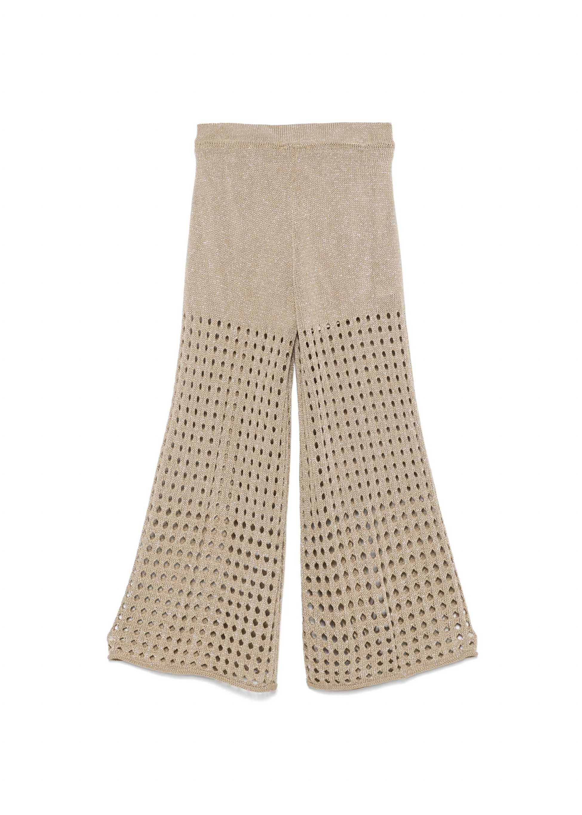 Twinset Kids Pantaloni Canapa Forati con Logo per Bambine