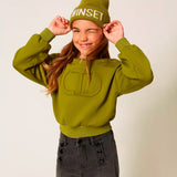 Twinset Kids Cappello Verde in Maglia per Bambini
