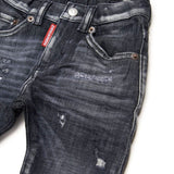 Dsquared2 Kids Jeans Denim Nero per Neonati (dettaglio)