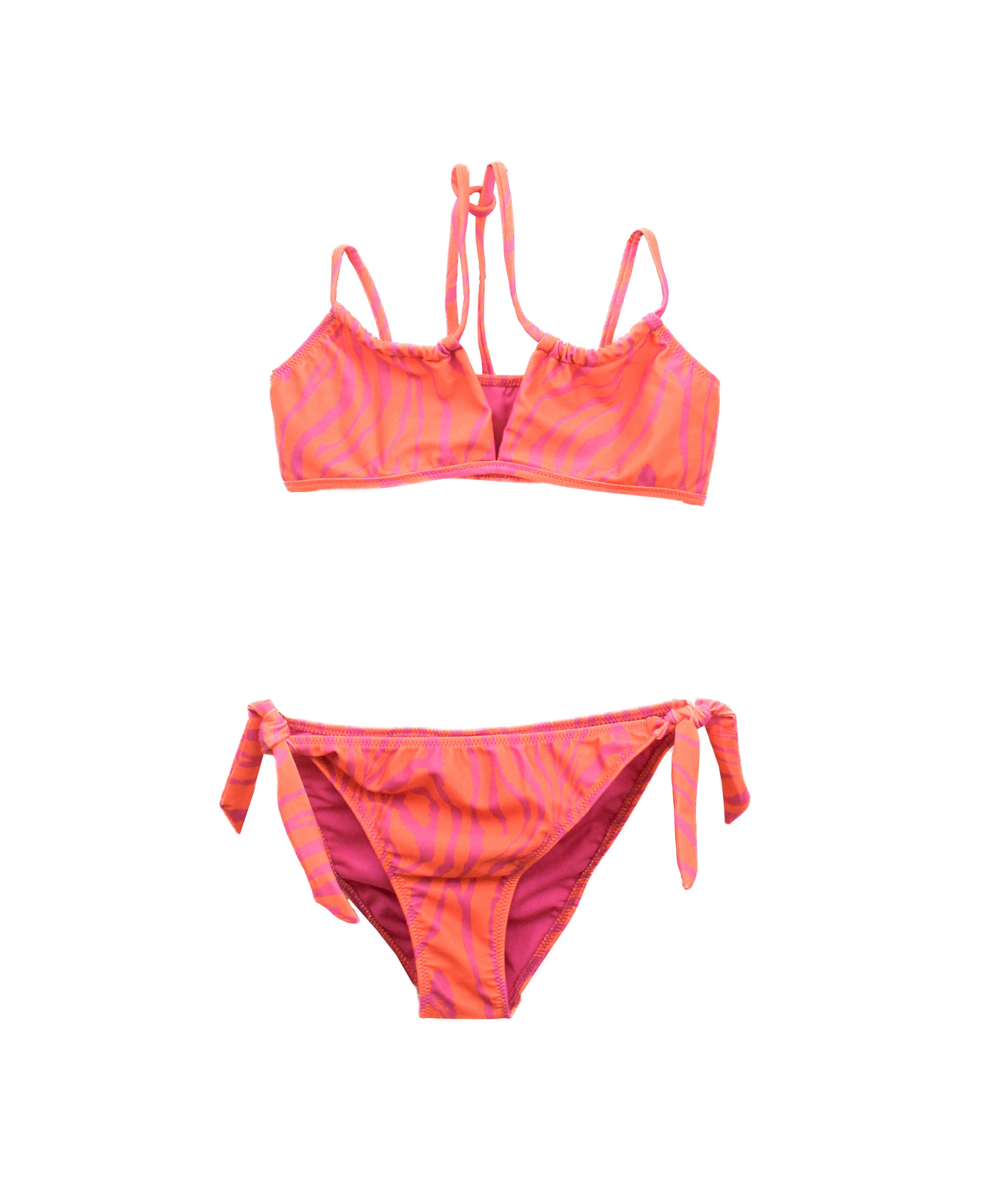4GIVENESS Costume Bikini a Fascia Fantasia Zebrato per Bambine
