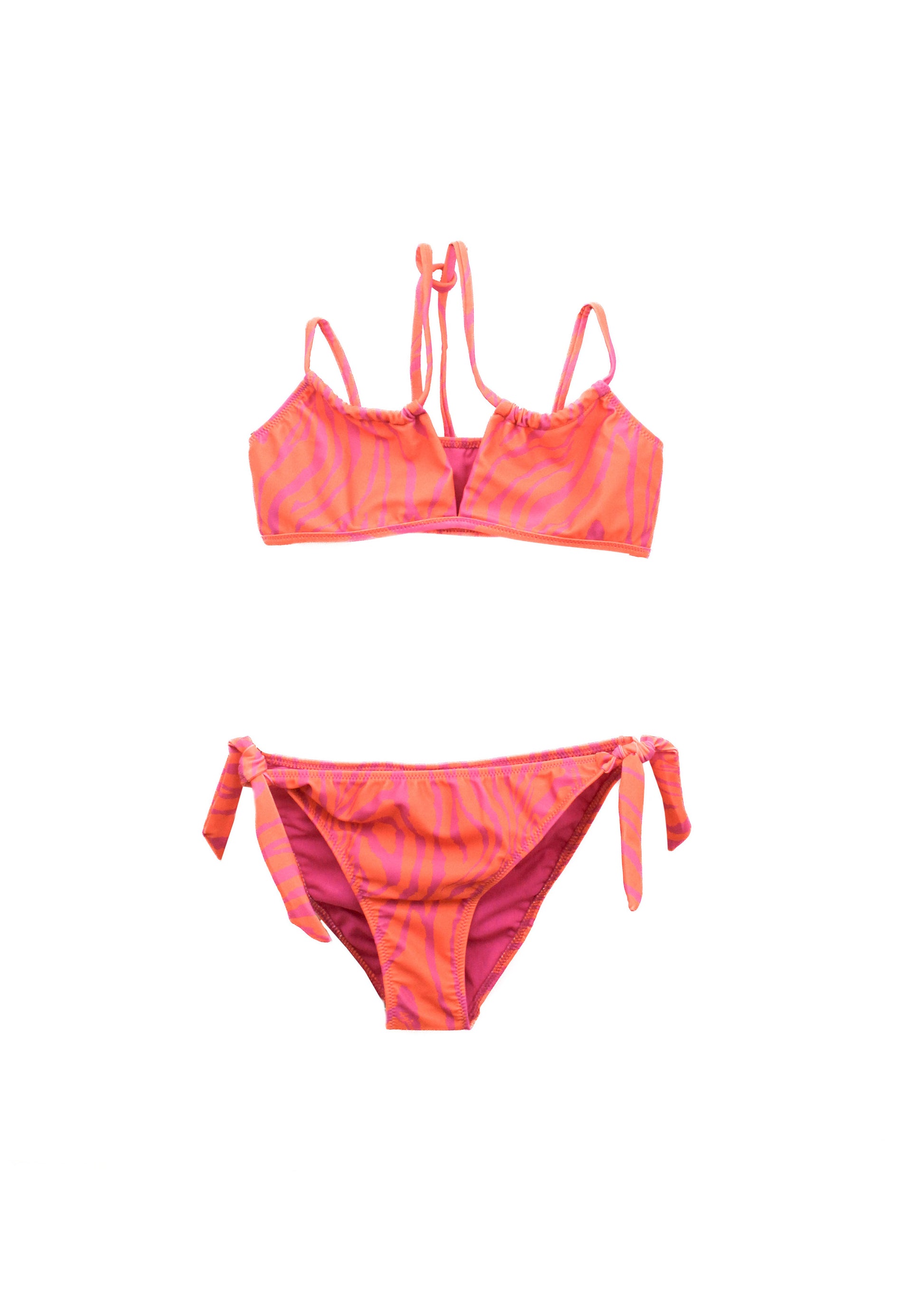 4GIVENESS Costume Bikini a Fascia Fantasia Zebrato per Bambine