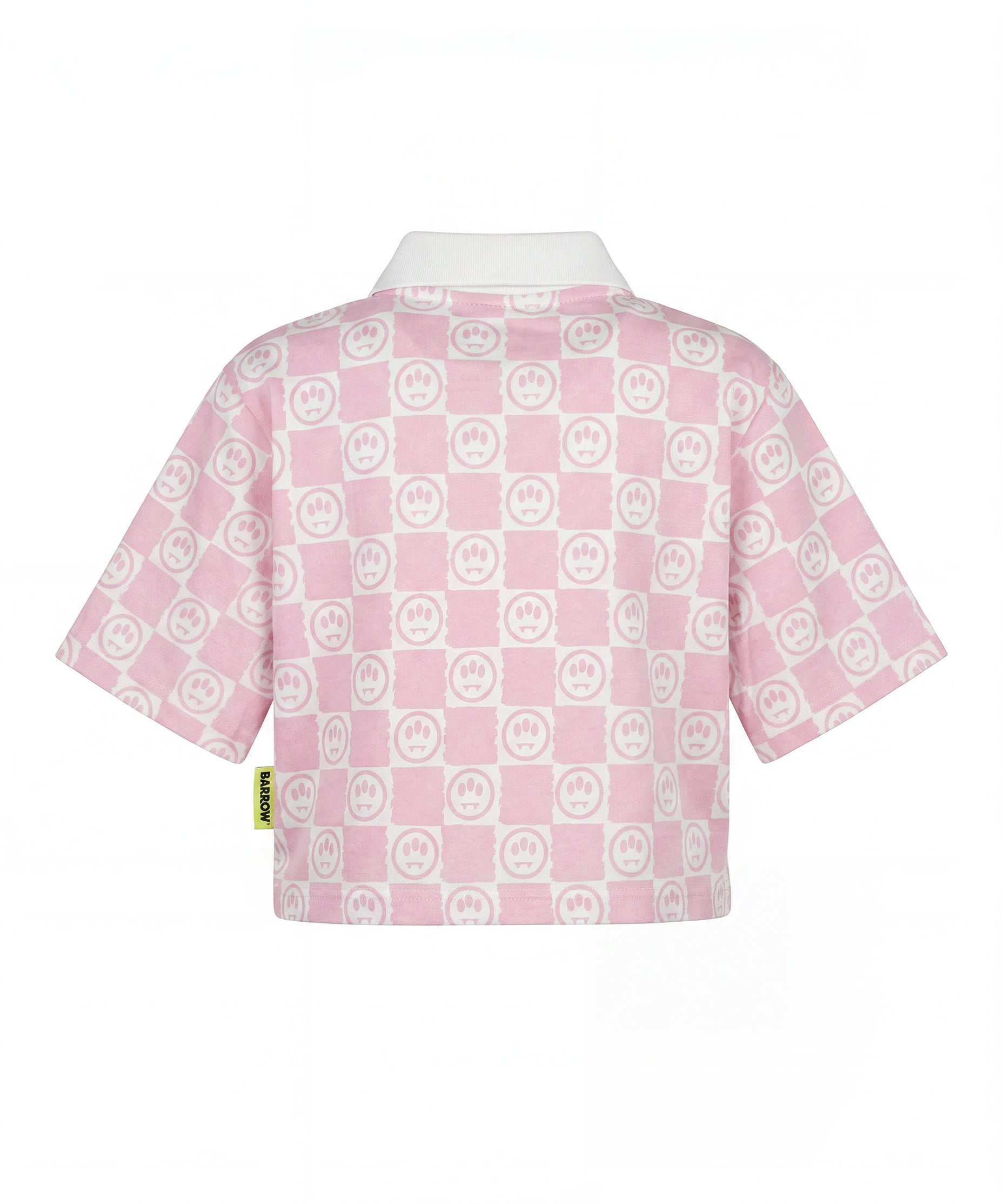 Barrow Kids Polo Rosa con Logo All-Over per Bambine