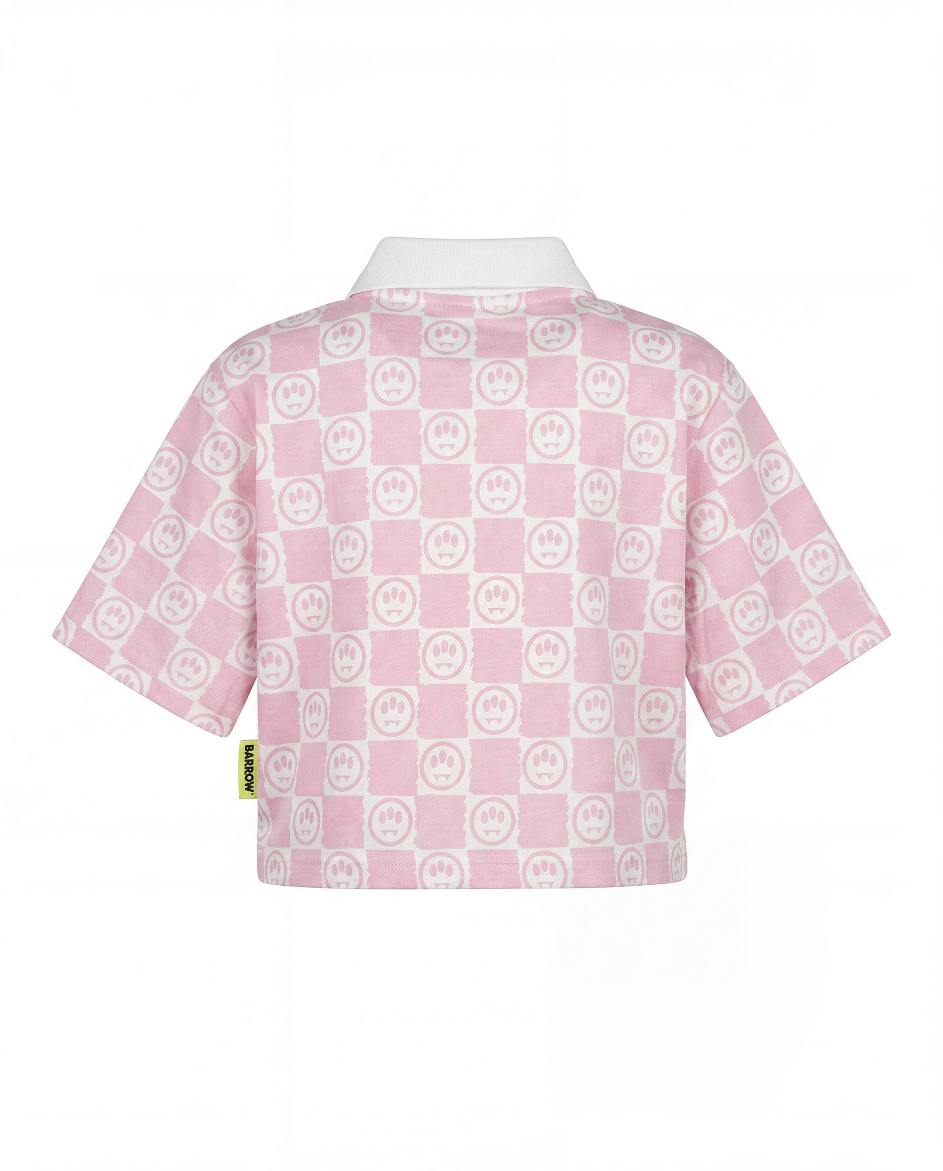 Barrow Kids Polo Rosa con Logo All-Over per Bambine