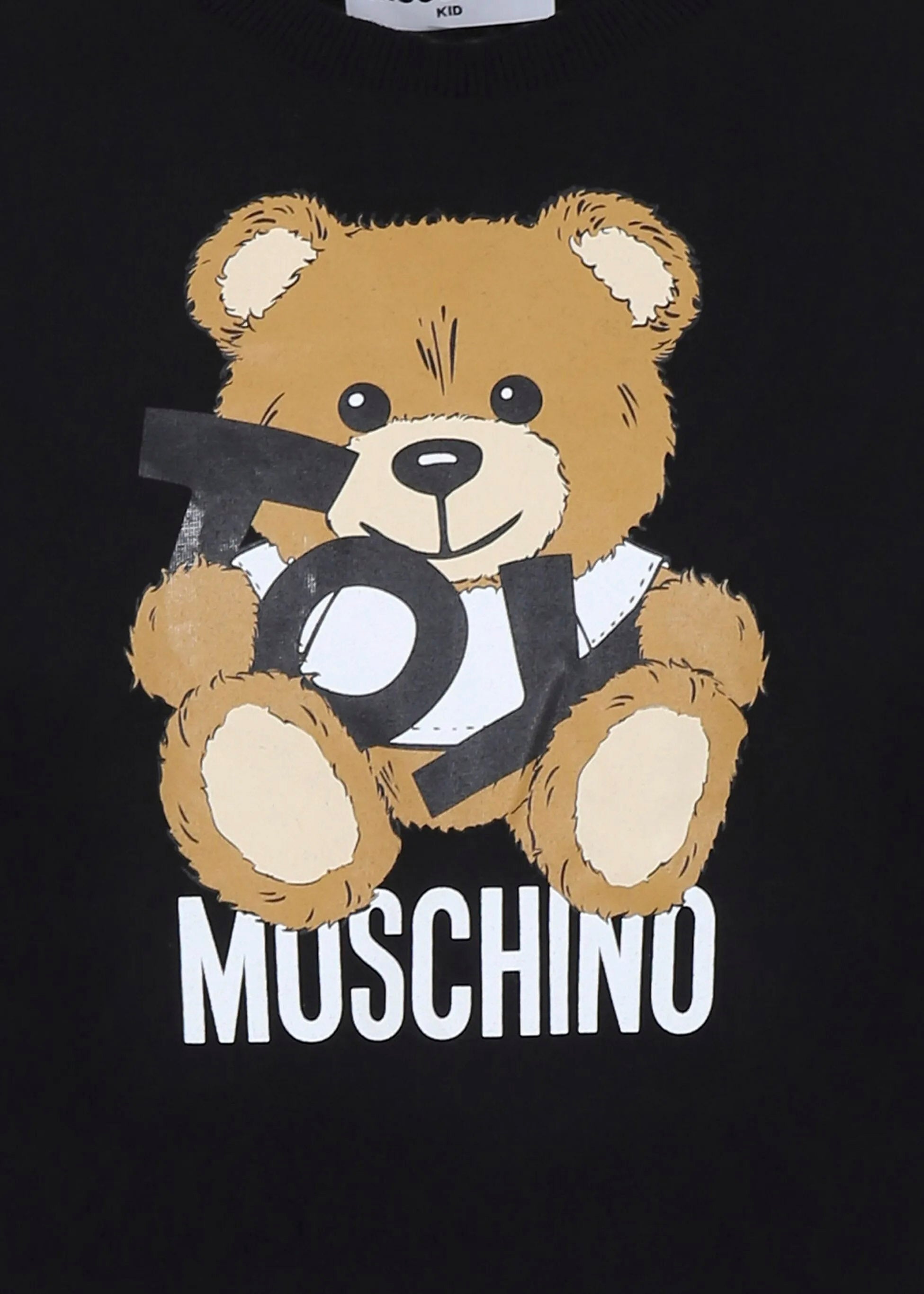 Moschino Kids T-shirt Nera con Stampa Toy per Bambini