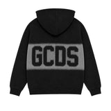 Gcds Kids Felpa con Cappuccio Nero con Banda Logata per Bambini