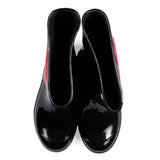 Moschino Kids Stivale Nero Lucido con Cuore e Logo per Bambine