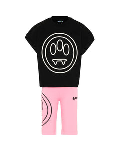 Barrow Kids Completo Nero e Rosa con Logo per Bambine