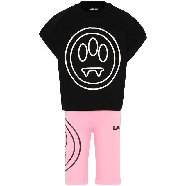 Barrow Kids Completo Nero e Rosa con Logo per Bambine