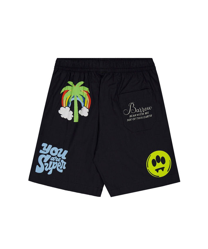 Barrow Kids Bermuda Nero con Patches per Bambini