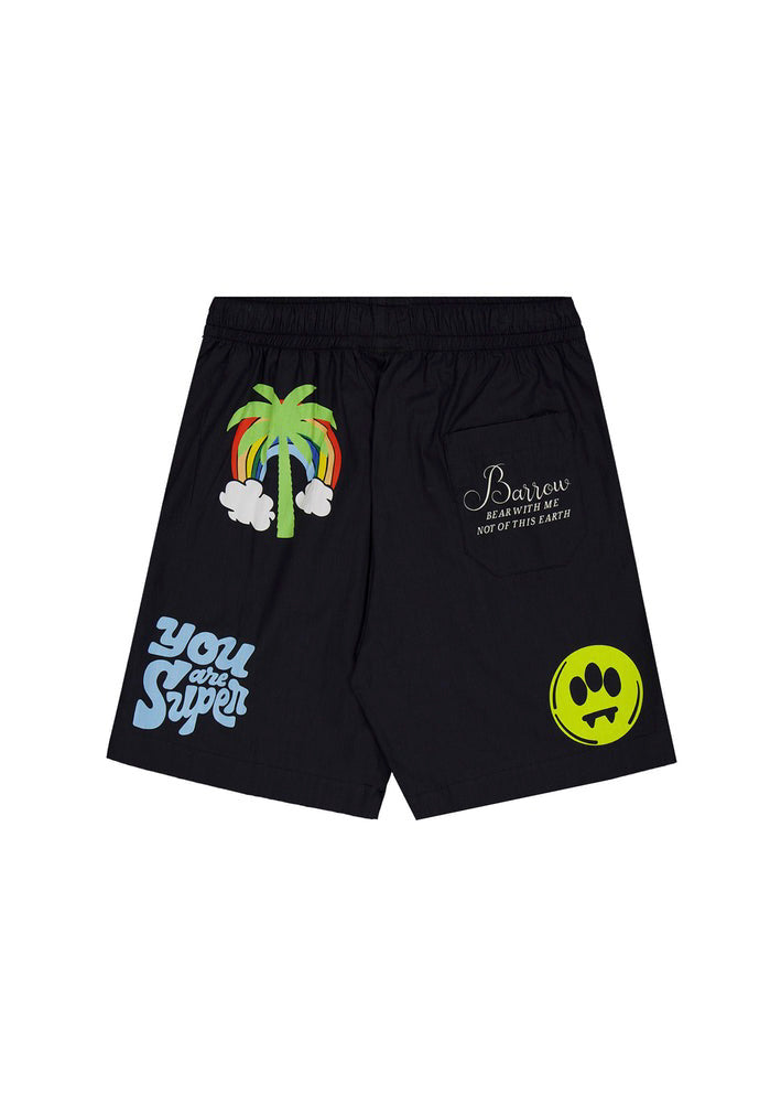 Barrow Kids Bermuda Nero con Patches per Bambini