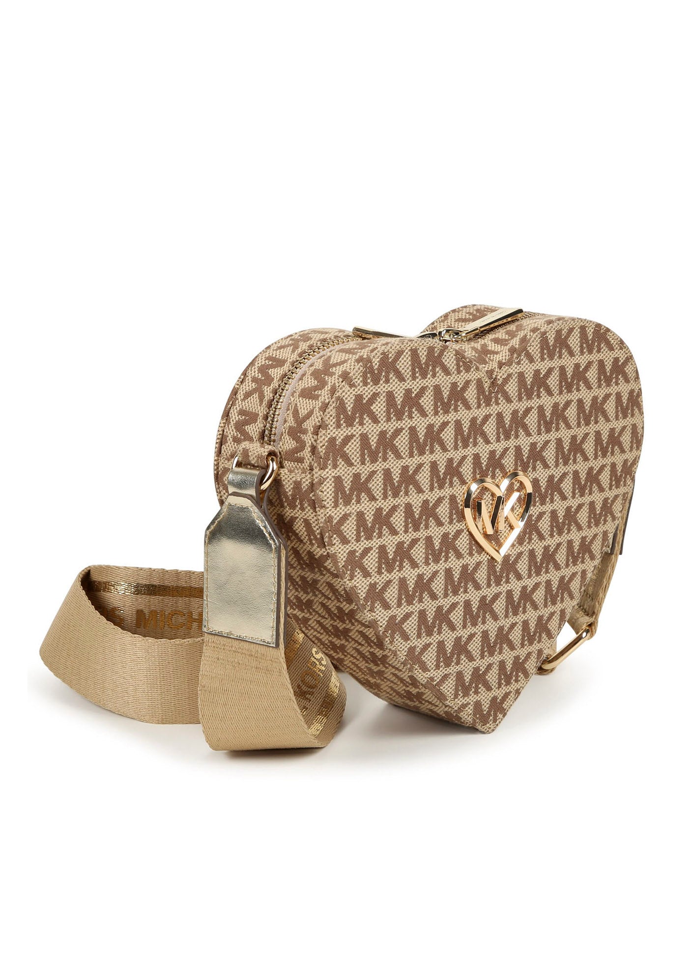 Michael Kors Kids Borsa Beige Cuore con Monogram per Bambine (dettaglio)