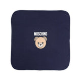 Moschino Kids Coperta Blu con Logo per Neonati
