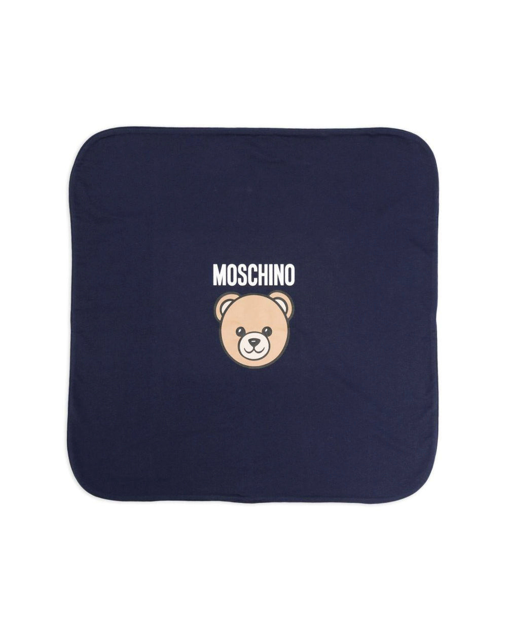Moschino Kids Coperta Blu con Logo per Neonati
