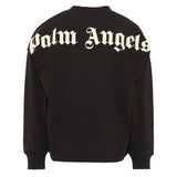 Palm Angels Kids Felpa Nero con Logo per Bambini