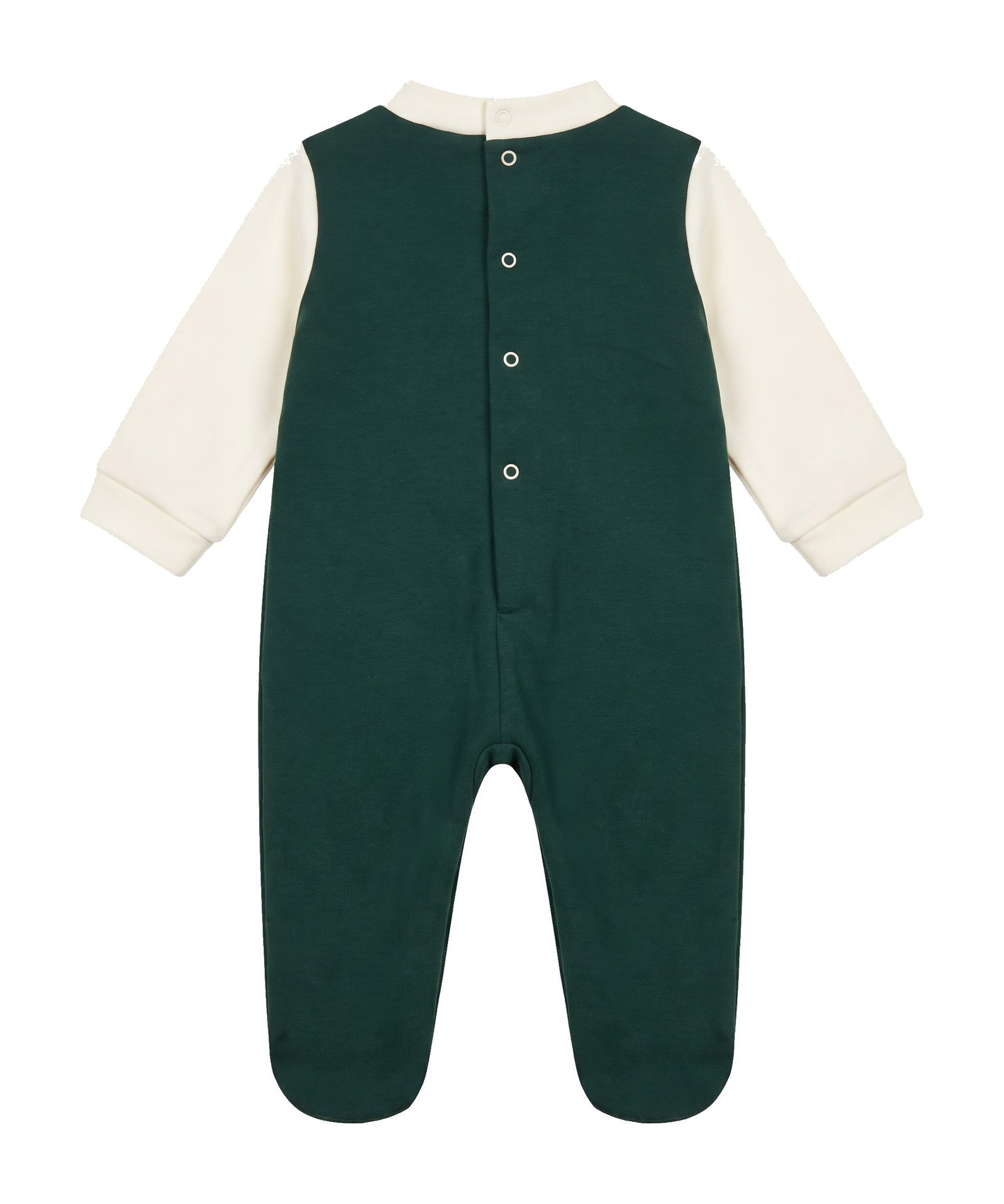 Gabriella Gucci Kids Tutina Felpa Verde e Bianco con Logo per Neonati