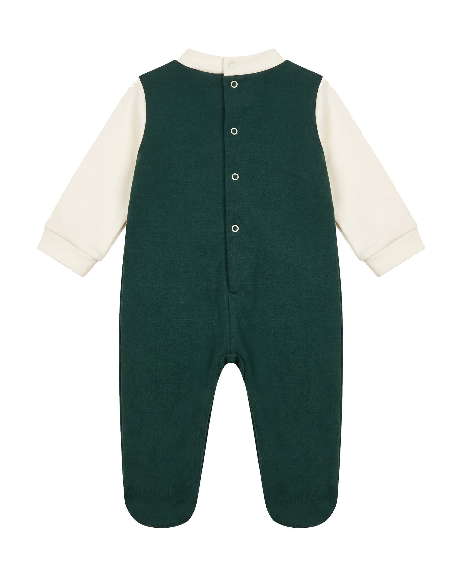 Gabriella Gucci Kids Tutina Felpa Verde e Bianco con Logo per Neonati