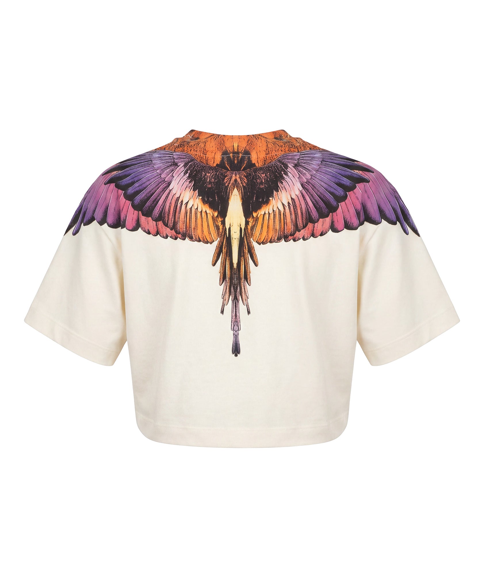 Marcelo Burlon County of Milan Kids T-Shirt Crop Cocco con Stampa per Bambine