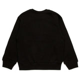 Diesel Kids Felpa Girocollo Nera con Logo Oval D (retro)