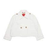 Max & Co Giacca in Denim Bianca Cropped per Bambine