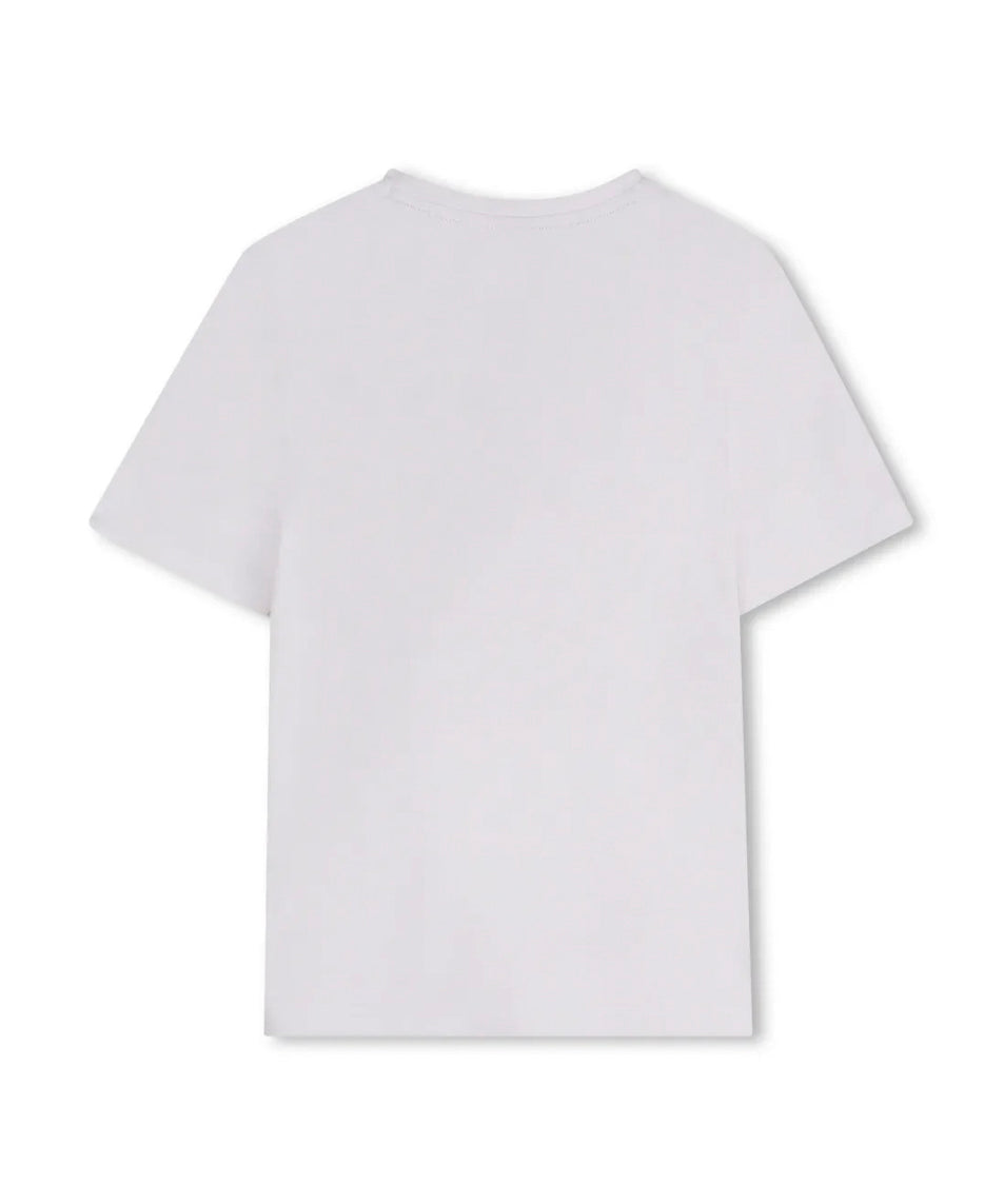 Boss Kids T-shirt Bianca con Stampa Boss per Bambini (retro)