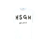 MSGM Kids T-shirt Bianca con Logo per Bambini