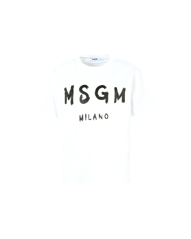 MSGM Kids T-shirt Bianca con Logo per Bambini