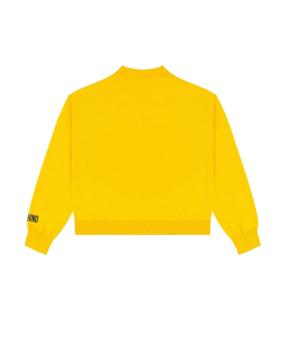 Moschino Kids Maglioncino Crop Giallo con Smile per Bambine (retro)