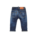 Dsquared2 Kids Jeans Denim Scuro con Rotture per Neonati (retro)