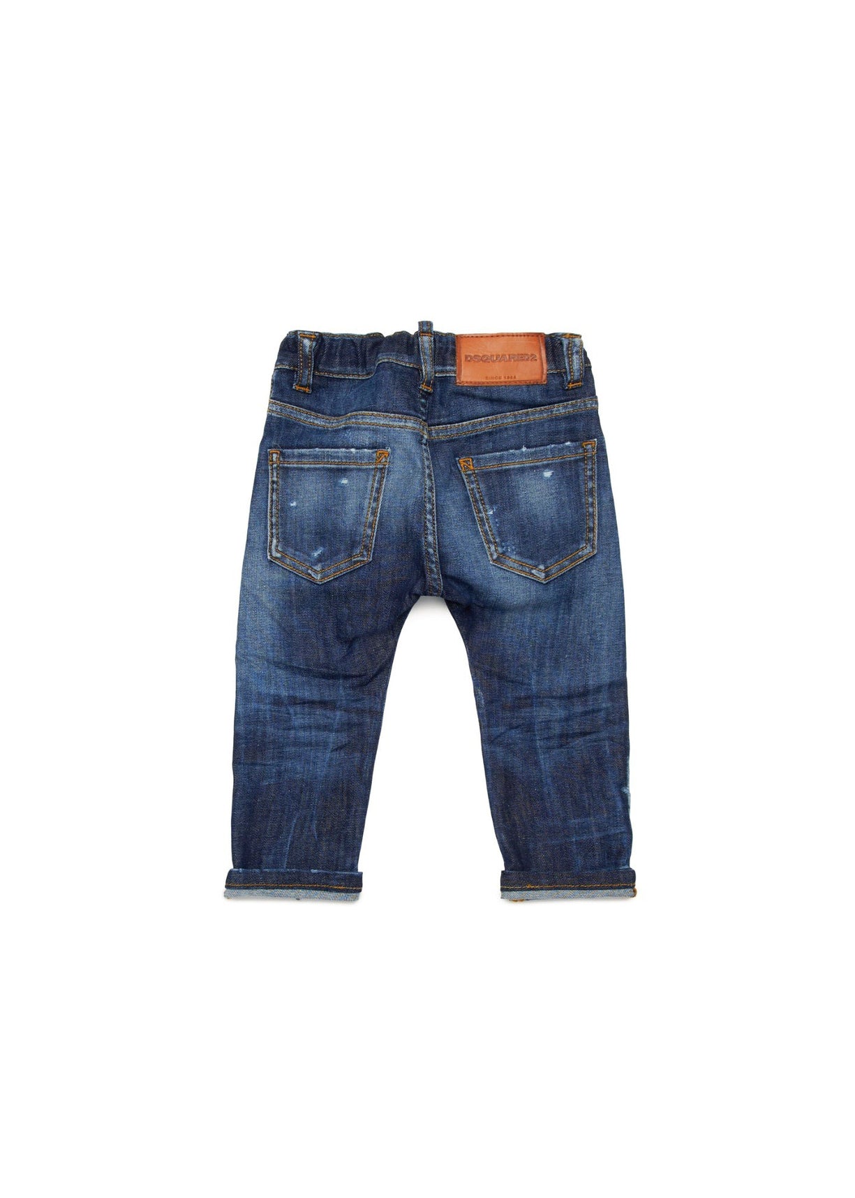 Dsquared2 Kids Jeans Denim Scuro con Rotture per Neonati (retro)