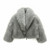 Yes London Kids Giacca Ecovolpe GRIGIO collo sciallato per Bambine