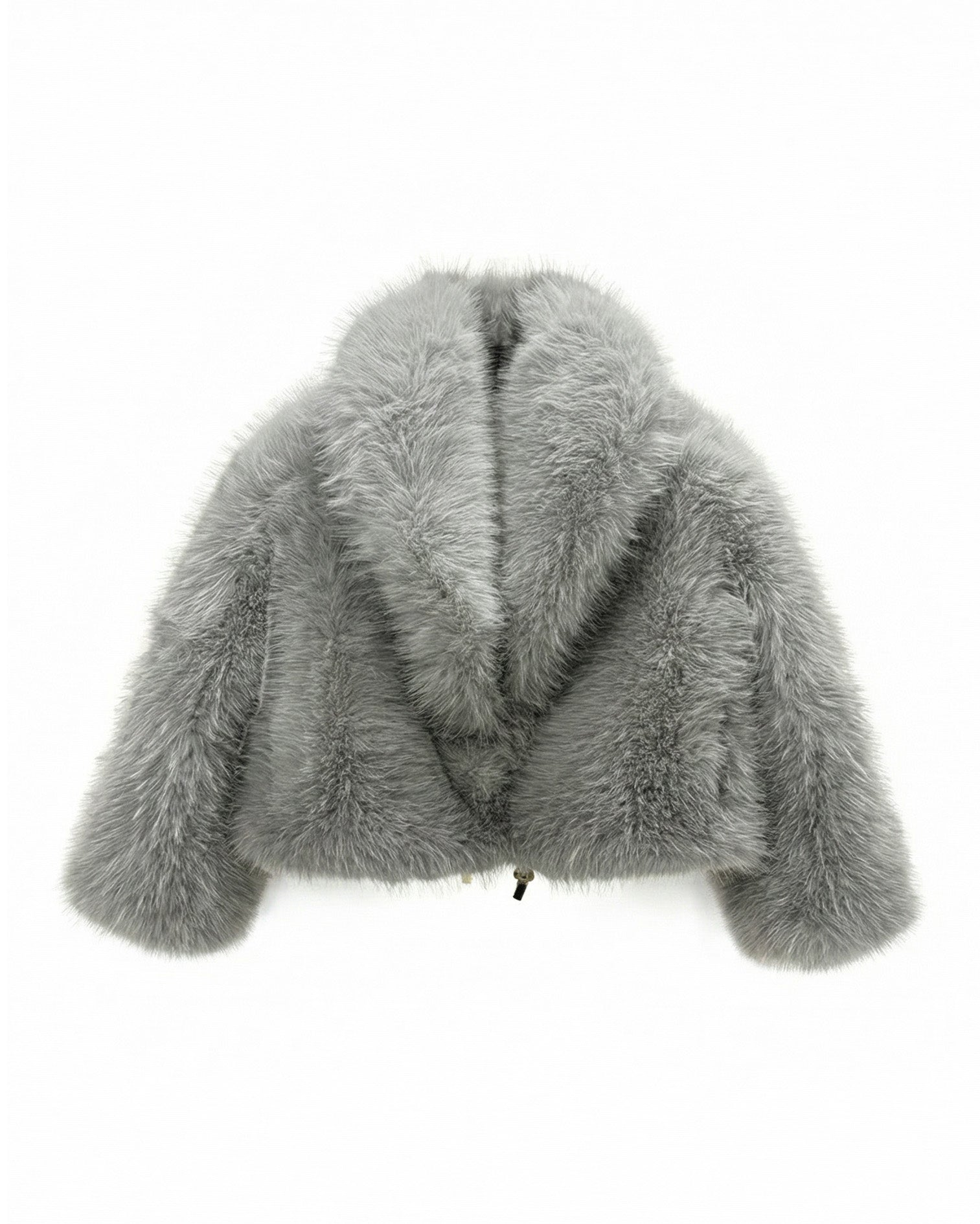 Yes London Kids Giacca Ecovolpe GRIGIO collo sciallato per Bambine